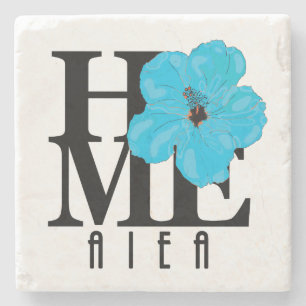 Dessous-de-verre En Pierre ACCUEIL Aiea Hawaii Blue Hibiscus