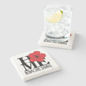 Dessous-de-verre En Pierre ACCUEIL Altamonte Springs Hibiscus rouge (Côté)