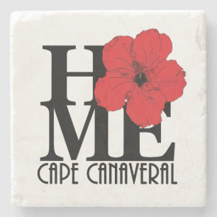 Dessous-de-verre En Pierre ACCUEIL Cap CanaveralHibiscus rouge