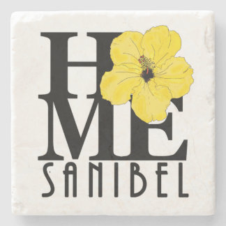 Dessous-de-verre En Pierre ACCUEIL Hibiscus jaune Sanibel