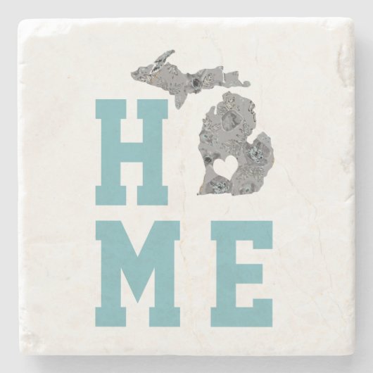 Dessous-de-verre En Pierre Accueil Le Michigan L'État des Grands Lacs (Devant)