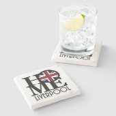 Dessous-de-verre En Pierre ACCUEIL Liverpool (Drapeau UK) (Côté)