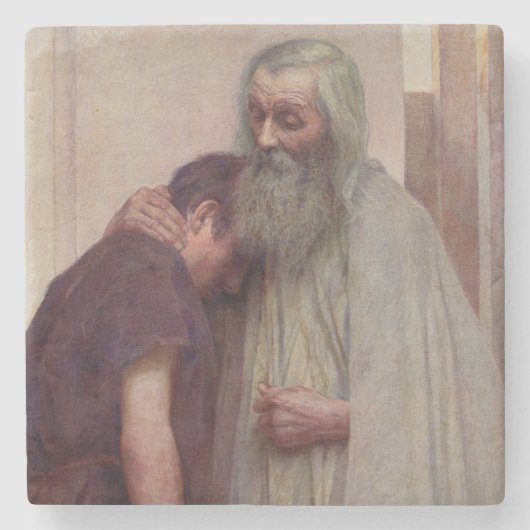 Dessous-de-verre En Pierre Accueil (Père et Fils) (Devant)