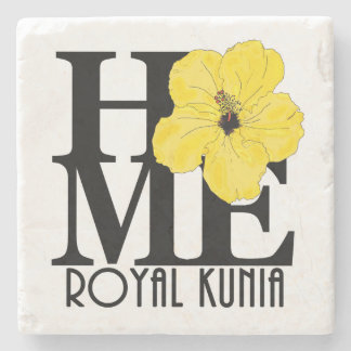 Dessous-de-verre En Pierre ACCUEIL Royal Kunia Hibiscus jaune