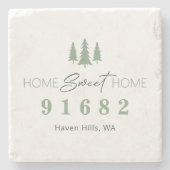 Dessous-de-verre En Pierre Accueil Sweet Home Code postal (Devant)