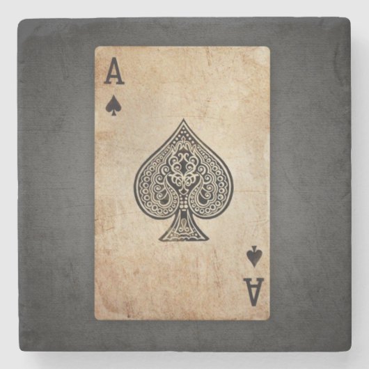 Dessous-de-verre En Pierre Ace of spades (Devant)