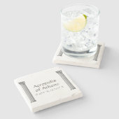 Dessous-de-verre En Pierre Acropole d'Athènes Latitude Longitude (Côté)