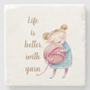 Dessous-de-verre En Pierre Acrylique doux pour le fil