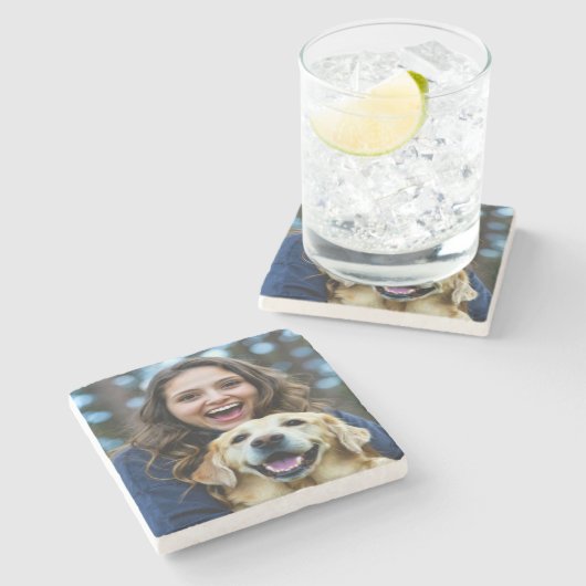 Dessous-de-verre En Pierre Add Labrador Retriever Photo Personalize (Côté)