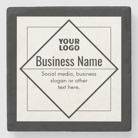 Dessous-de-verre En Pierre Add Your Logo Customizable Template (Devant)