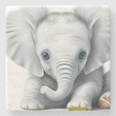 Dessous-de-verre En Pierre adorable Grey Baby Elephant (Devant)