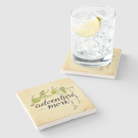 Dessous-de-verre En Pierre Adventure Plus Boho Antler (Côté)