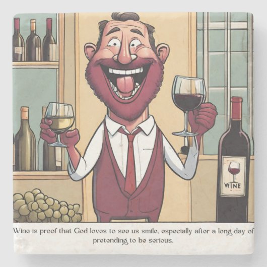 Dessous-de-verre En Pierre Aéroport de vin (Devant)