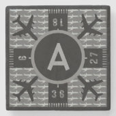 Dessous-de-verre En Pierre Aéroport initial personnalisé (Devant)