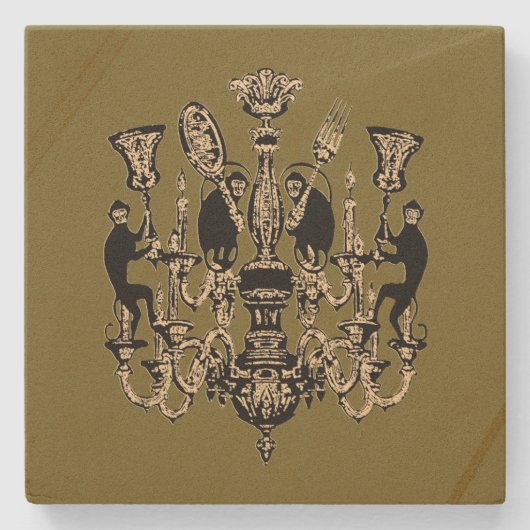 Dessous-de-verre En Pierre Affaires de singe - CHANGER DE COULEUR / (Devant)