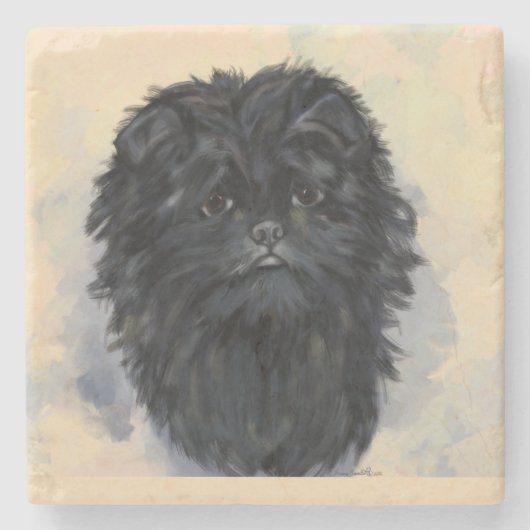 Dessous-de-verre En Pierre Affenpinscher (Devant)