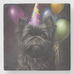 Dessous-de-verre En Pierre Affenpinscher Chien Ballons d'anniversaire