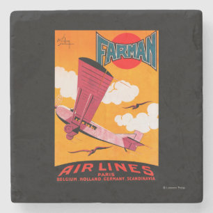 Dessous-de-verre En Pierre Affiche de monoplan des lignes aériennes F-170 de
