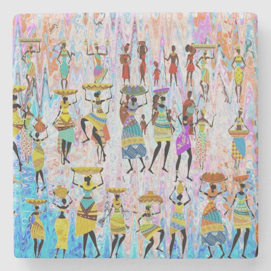 Dessous-de-verre En Pierre African Village (Devant)