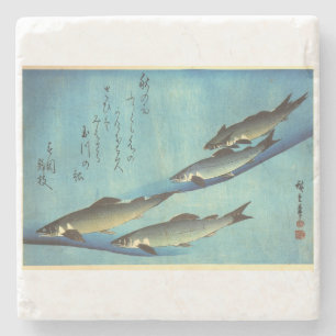 Dessous-de-verre En Pierre Ai (truite) - Photos japonaises couleur Hiroshige
