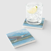 Dessous-de-verre En Pierre Aigle à tête blanche (Côté)