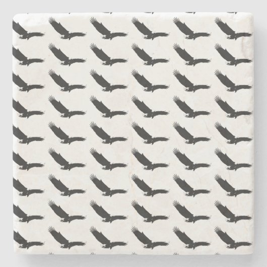 Dessous-de-verre En Pierre Aigle d'atterrissage noir et blanc (Devant)