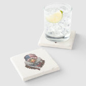 Dessous-de-verre En Pierre Aigle patriote chauve (Côté)