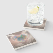 Dessous-de-verre En Pierre *~* Ailes d'angle de coeur opale flashy AP78 (Côté)