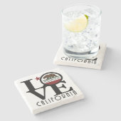 Dessous-de-verre En Pierre AIMER Hollywood Californie (Côté)