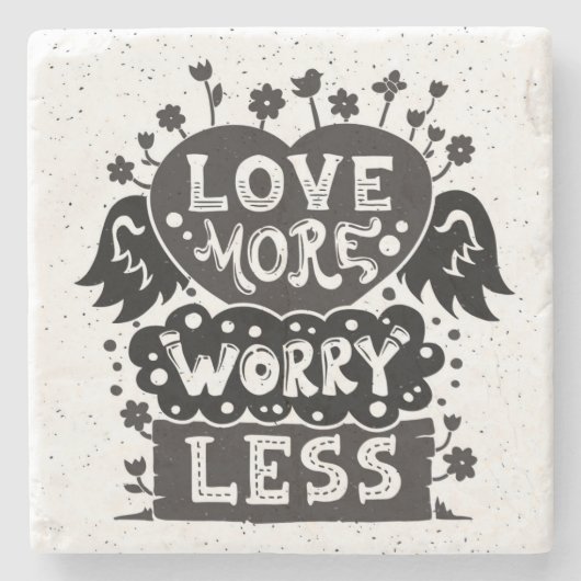 Dessous-de-verre En Pierre Aimez plus d'inquiétude moins (Devant)