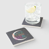 Dessous-de-verre En Pierre Aimez-vous à la Lune et retour (Côté)