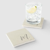 Dessous-de-verre En Pierre Ajouter Votre Nom Monogramme Moderne Calligraphie  (Côté)