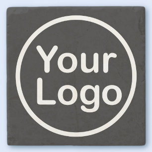 Dessous-de-verre En Pierre Ajouter votre propre logo Arrière - plan noir