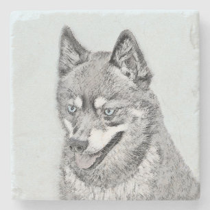 Dessous-de-verre En Pierre Alaskan Klee Kai Peinture - Cute Original Chien Ar