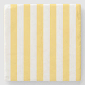 Dessous-de-verre En Pierre Albatros Jaune et Blanc rayé (Devant)