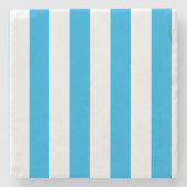 Dessous-de-verre En Pierre Albatross Bleu et Blanc rayé (Devant)