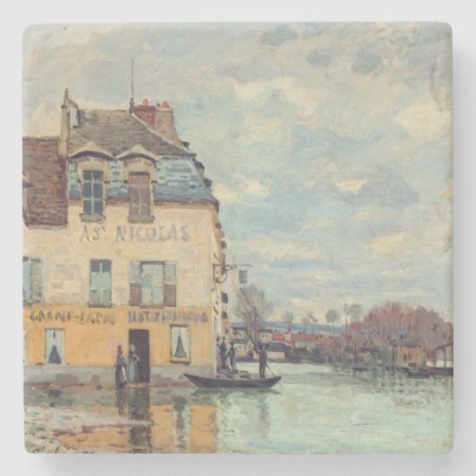 Dessous-de-verre En Pierre Alfred Sisley - Inondation à Port-Marly 1872 (Devant)
