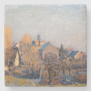 Dessous-de-verre En Pierre Alfred Sisley - Matinée glaciale à Louveciennes