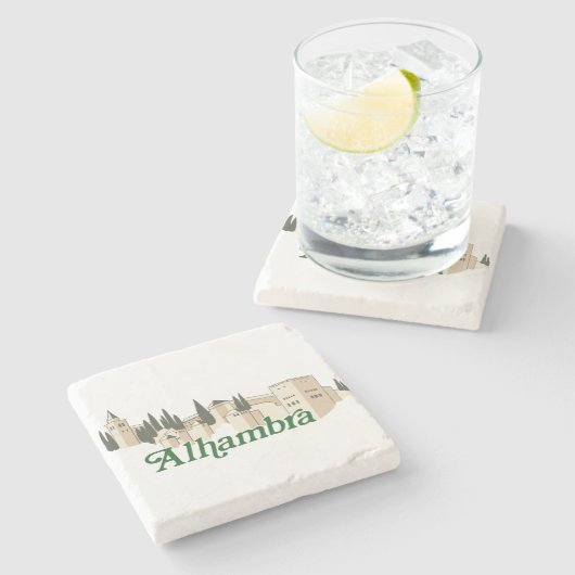 Dessous-de-verre En Pierre Alhambra (Côté)