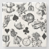Dessous-de-verre En Pierre Alice White Rabbit Wonderland Classic (Devant)