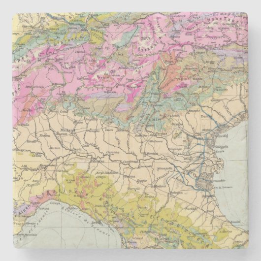 Dessous-de-verre En Pierre Alpenlander - carte d'atlas des Alpes (Devant)