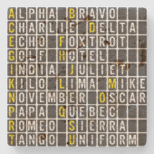Dessous-de-verre En Pierre Alpha-Bravo-Charlie (Devant)