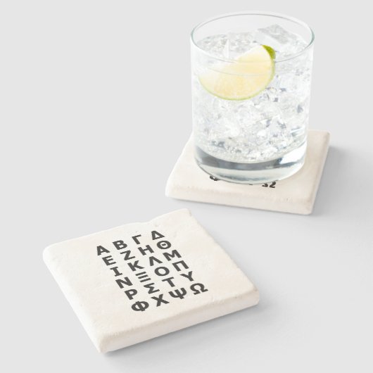 Dessous-de-verre En Pierre Alphabet grec (Côté)