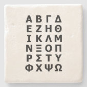 Dessous-de-verre En Pierre Alphabet grec (Devant)