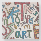 Dessous-de-verre En Pierre Alphabets colorés (Devant)