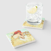 Dessous-de-verre En Pierre Alphonse Mucha Art Nouveau Été (Côté)