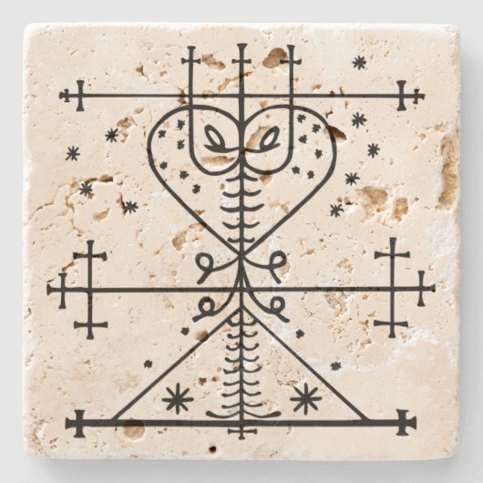 Dessous-de-verre En Pierre Altar Maman Brigitte Vodou Veve (Devant)