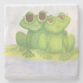 Dessous-de-verre En Pierre Amateurs adorables de grenouilles (Devant)