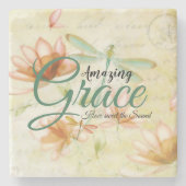 Dessous-de-verre En Pierre Amazing Grace Flowers and dragonfly (Devant)