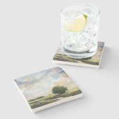 Dessous-de-verre En Pierre Amber Glow II (Côté)